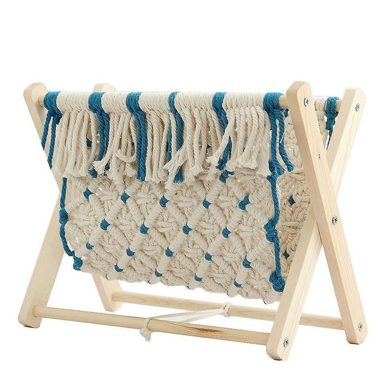 Bohemian Style Magazine Rack Foldable Cotton Rope Woven Storage Basket Room Decoration Bookshelf Flo