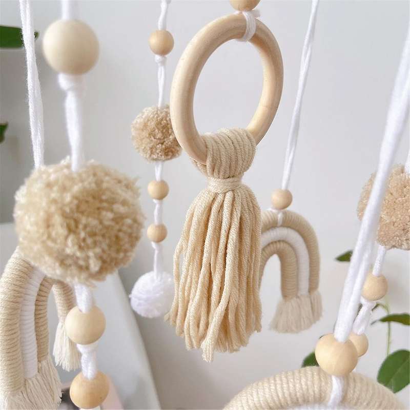 Boho Rainbow Macrame Tapestry Pendant Room Background Wall Art Home Decoration Wall Hanging Hand-Wov