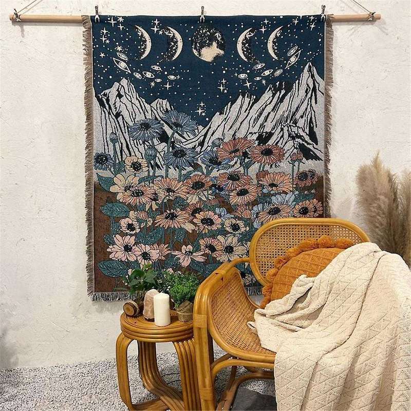 Boho Throw Blanket for Leisure Sofa Cover Sofa Towel Livingroom Decor Rug Geometric Abstract Tapestr