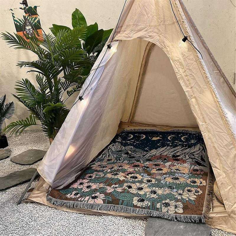 Boho Throw Blanket for Leisure Sofa Cover Sofa Towel Livingroom Decor Rug Geometric Abstract Tapestr