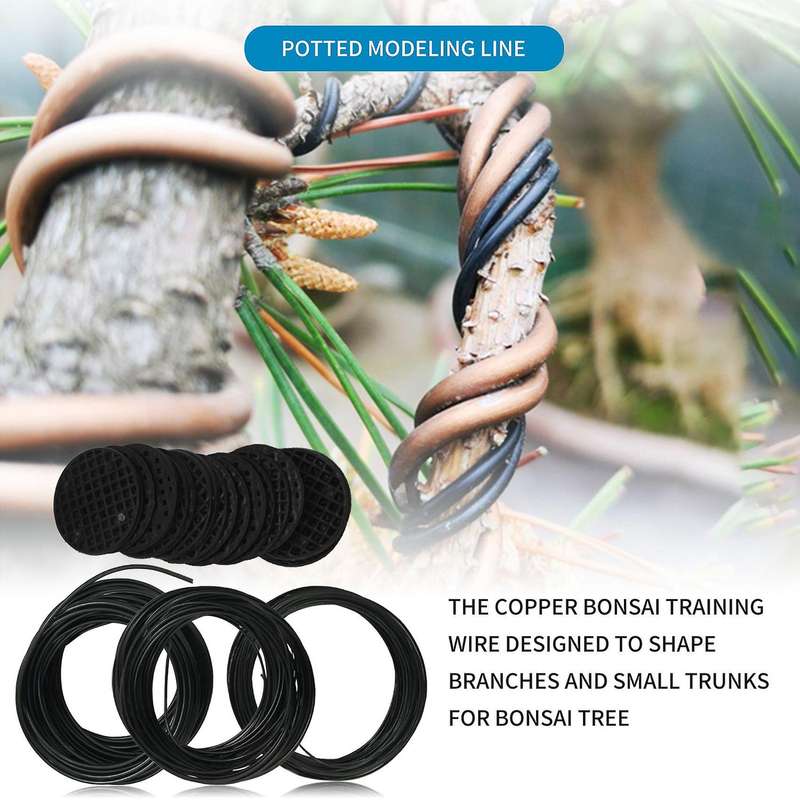 Bonsai Wire Set with Flower Pot Hole Mesh Pad,copper Bonsai Training Wire for Bonsai Tree Kit 20 Pl