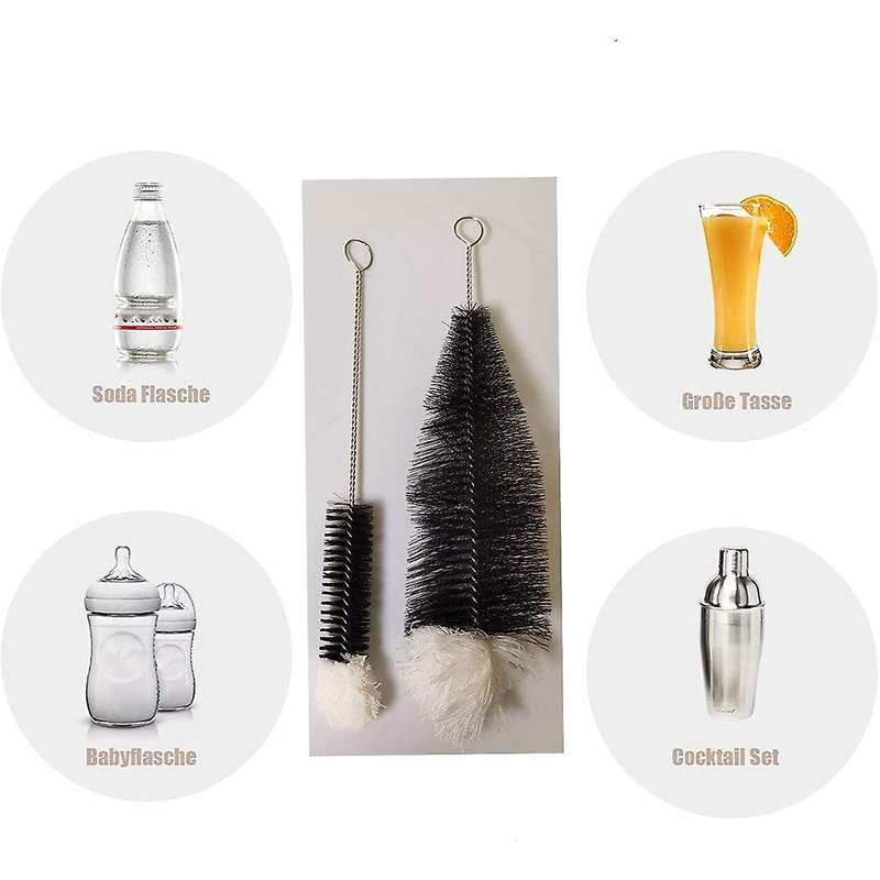 Bottle Brush Soda Stream Cleaning Brush Glass Bottles,with Wool Head for Baby Bottles,Bubbler Bottl