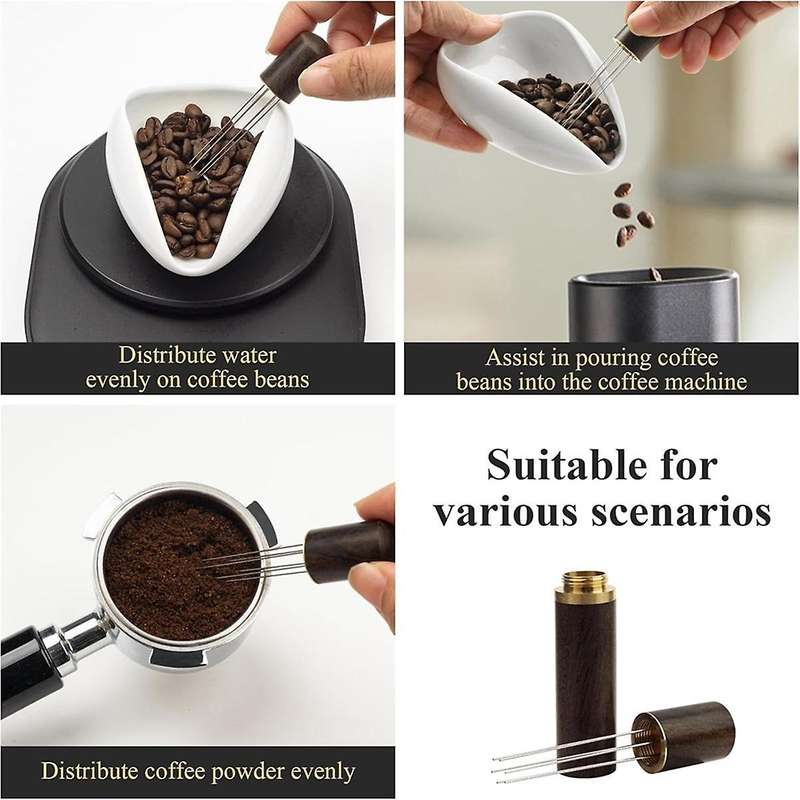Bottle and Coffee Bean Dosing Cup and WDT Tool 4-Piece Set, Ceramic Dosing Tray Kit, Coffee Bar Acce