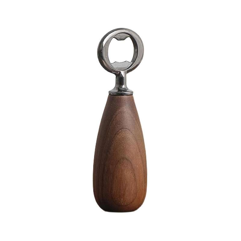 Bottle Opener Wood Handle Drink Cap Lid Beer Bottle Opener Easy to Carry Launcher Kitchen Gadget Too