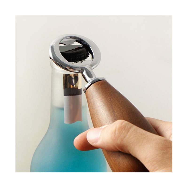 Bottle Opener Wood Handle Drink Cap Lid Beer Bottle Opener Easy to Carry Launcher Kitchen Gadget Too