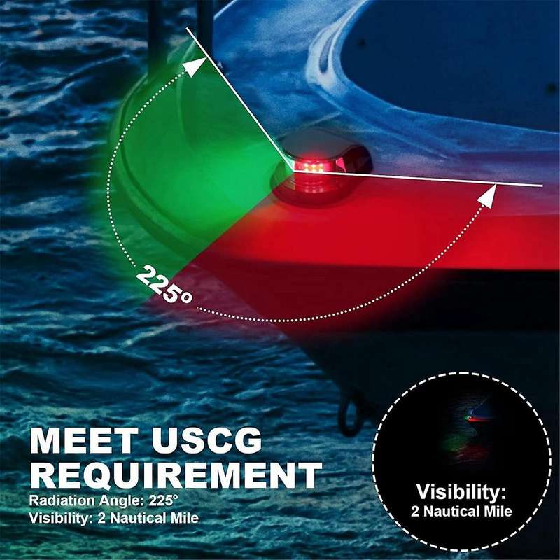 Bow Navigation Light, Marine LED Navigation Light, Yacht Light Boat Light Warning Light for Pontoons