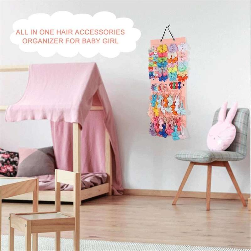 Bow Organizer for Girls,Use Hair Bows Holder Large Felt Hair Clips Storage Hanger,Baby Hair Accesso