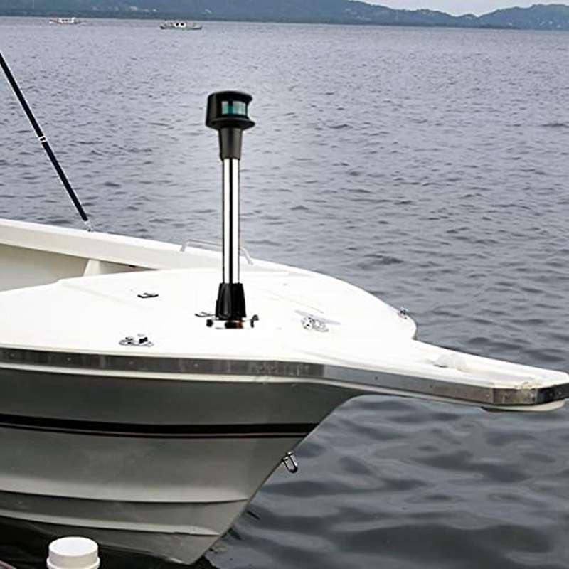Bow Light LED Boat Navigation Lights Red and Green Bi-Color Light Pole Removable Plug in Base 12 Inc