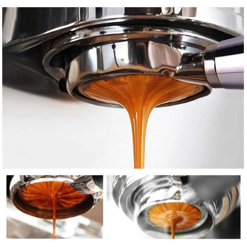 Bottomless Portafilter Espresso Coffee Machine Wood Handle Filter with 51MM Coffee Basket Powder Bow