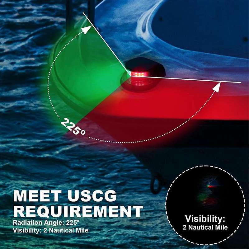 Bow Navigation Light, Marine LED Navigation Light, Yacht Light Boat Light Warning Light for Pontoons