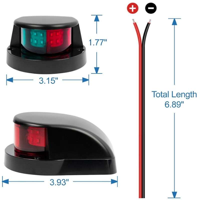 Bow Navigation Light, Marine LED Navigation Light, Yacht Light Boat Light Warning Light for Pontoons