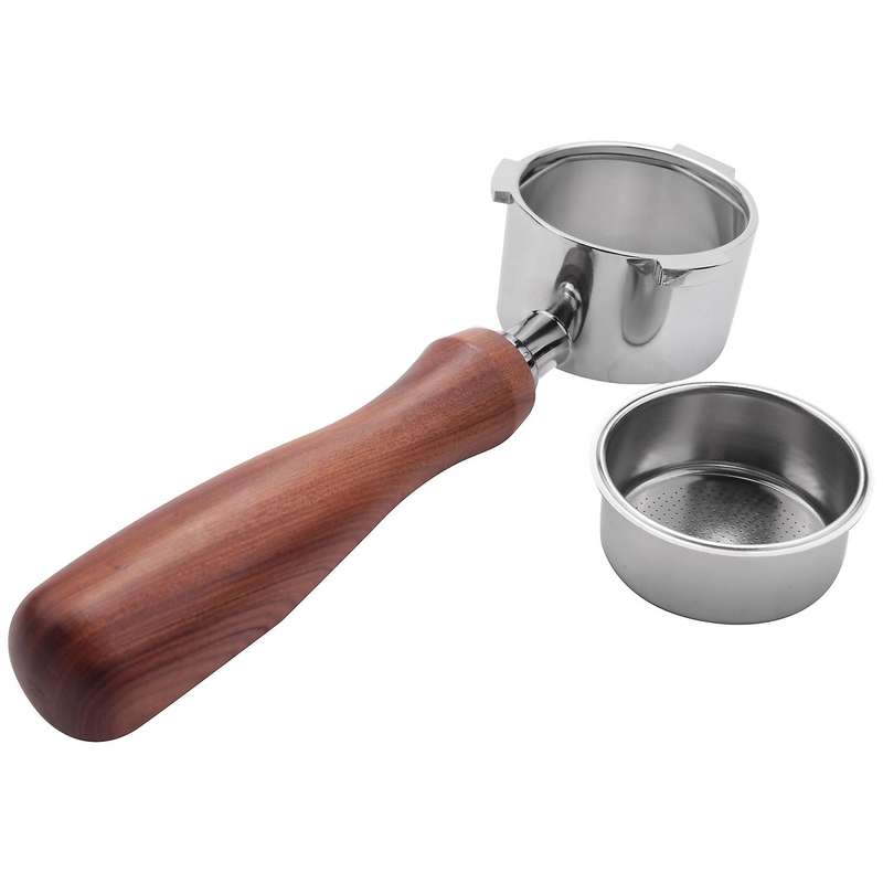 Bottomless Portafilter 51mm for EC680/EC685 Coffee Machine Filter 51mm, Ear Wooden Handle