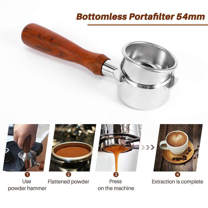 Bottomless Portafilter 54mm Compatible Breville Barista Series and Espresso