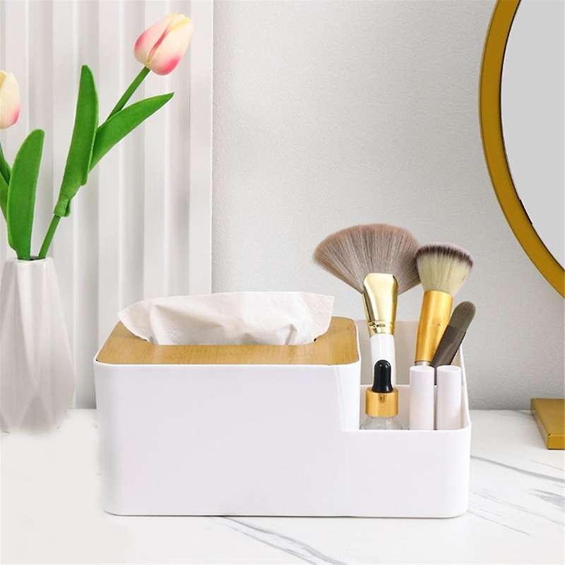 Box Grid Tissue Dispenser Glove Box Plastic Paper Towel Holder Desktop Napkin Case Plastic Bamboo Pa