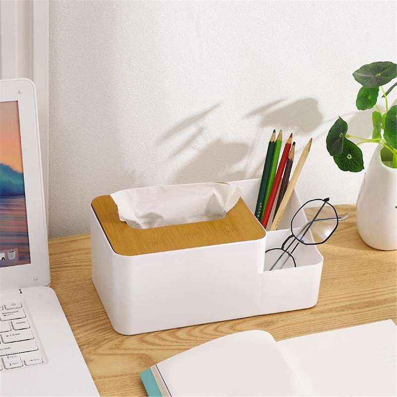 Box Grid Tissue Dispenser Glove Box Plastic Paper Towel Holder Desktop Napkin Case Plastic Bamboo Pa