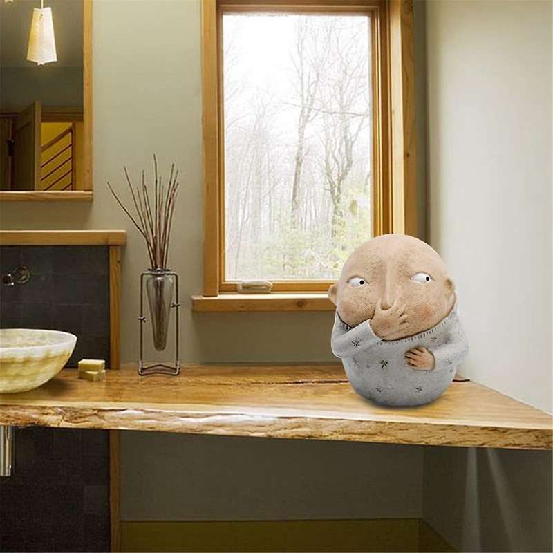 Boy Holding Nose Bathroom Statue, Funny Boys Bathroom Decor Bathroom Shelf Sitters