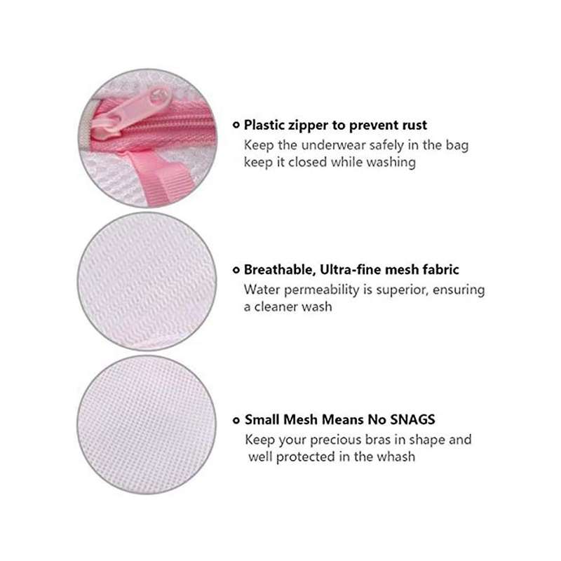 Bra Laundry Bag,laundry Bag Made Of Mesh Fabric Set, Reusable Laundry Bag, 10 Pink