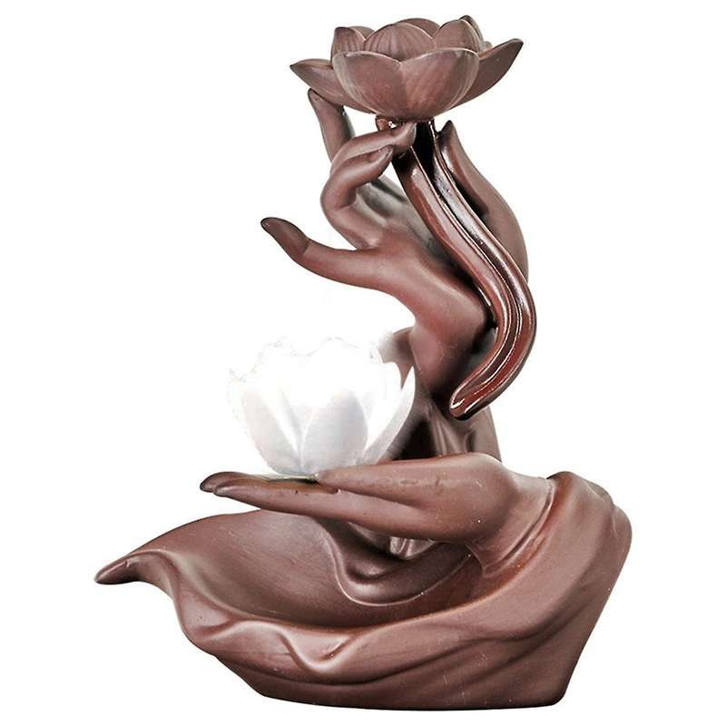 B-purple Sand Backflow Incense Stove, Buddhist Hand Home Fragrance Stove Incense Insert Plate Access
