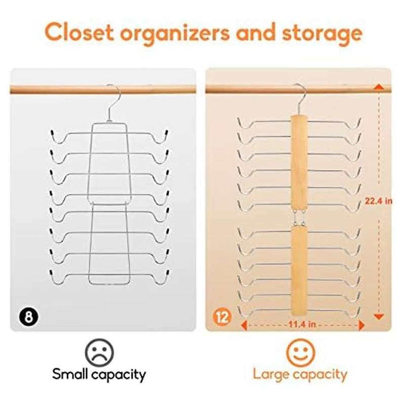 Bra Hanger for Closet,wood Tank Top Hanger 360 Rotating,hold 12 Tank Top Or Bra Organizer Space Savi