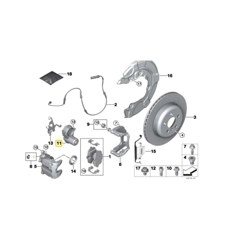Brake Motor Rear Park Actuator for G30 G31 G32 G11 G12 G15 Actuator Park Brake Rear 6870567 34216870