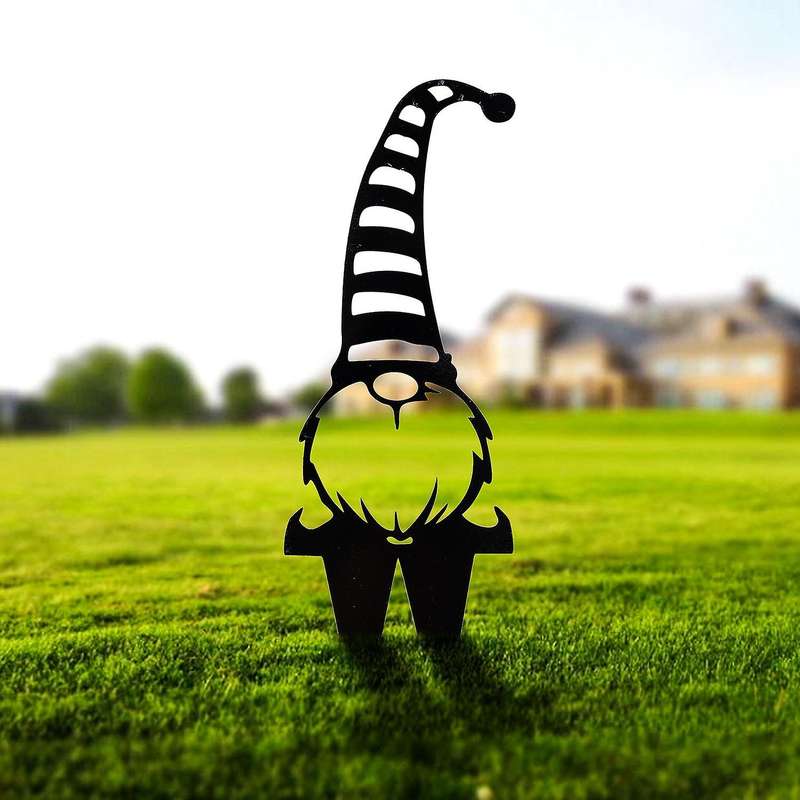 Branch Gnomes Decoration Metal Tree Art Metal Gnomes Garden Steel Decorative Signs Outdoor Garden O