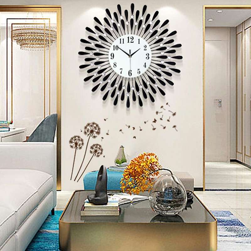 Brand New Wall Clock Crystal Modern Style Mute Clock Living Room Office Home Decoration Digital Wall