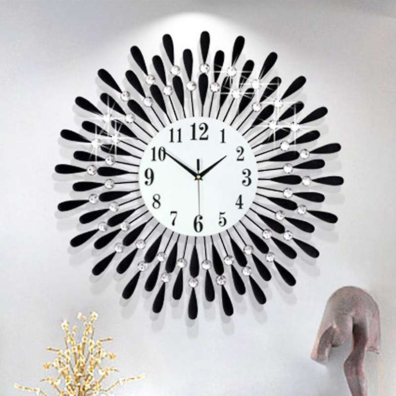 Brand New Wall Clock Crystal Modern Style Mute Clock Living Room Office Home Decoration Digital Wall