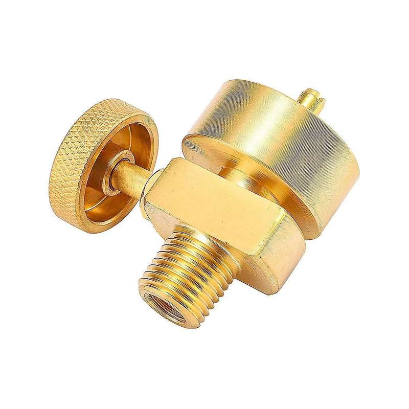 Brass 1LB Propane Gas Disposal Cylinder Bottle Adapter Valve +1/4 Inch NPT Male & M8X1 Female Threa