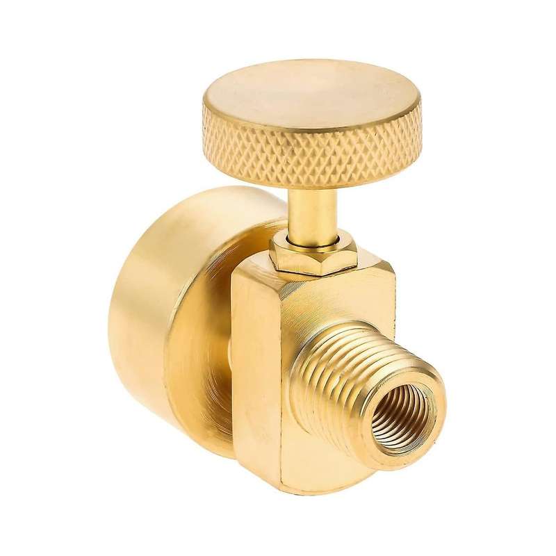 Brass 1LB Propane Gas Disposal Cylinder Bottle Adapter Valve +1/4 Inch NPT Male & M8X1 Female Threa