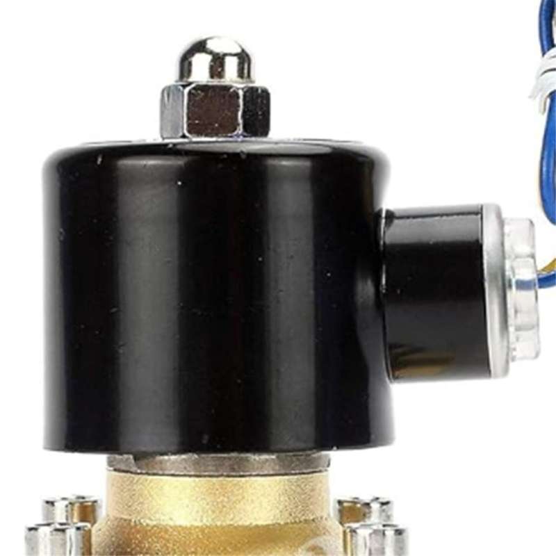 Brass Electric Solenoid Valve, 1/2Inch 12V Air Valve for Water,Air, Natural Gas, Fuel Electronic Pi