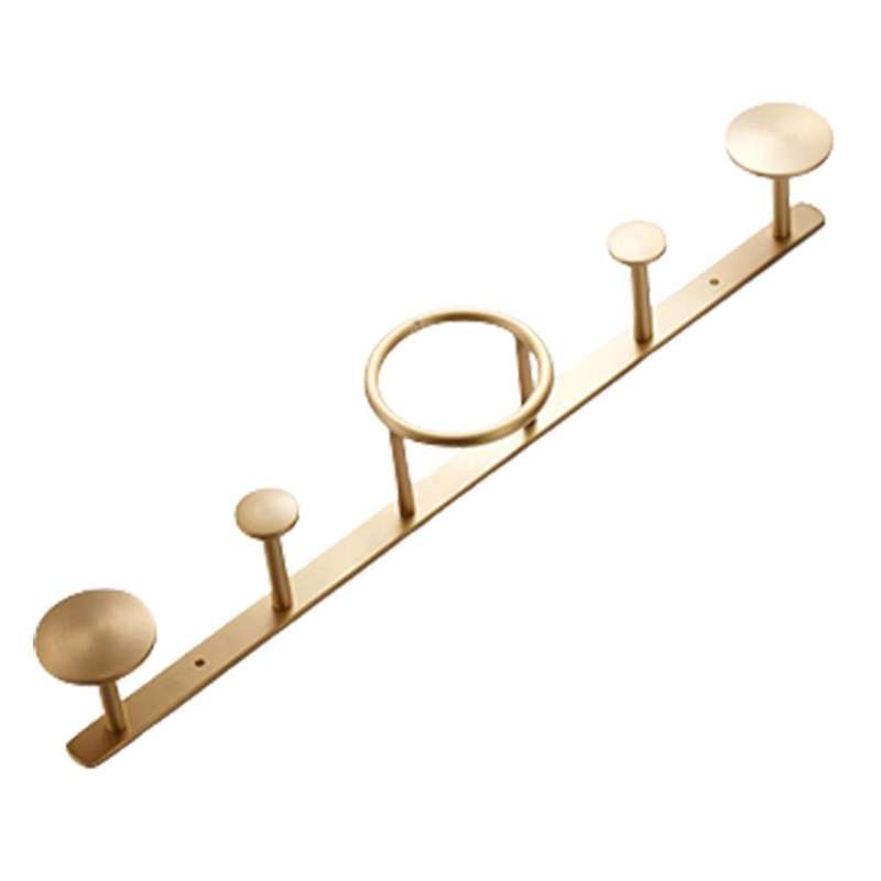 Brass Coat Rack Nordic Room Wall-Mounted Towel Hanger Ring Hanger Bathroom Clothes Hook Row Hook(Gol