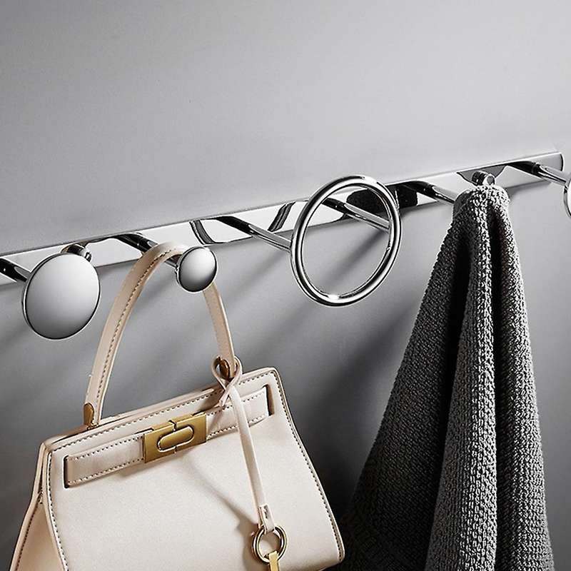 Brass Coat Rack Nordic Room Wall-Mounted Towel Hanger Ring Hanger Bathroom Clothes Hook Row Hook(Gol