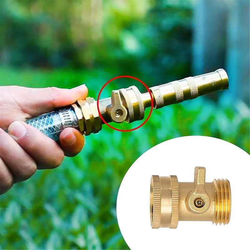 Brass Garden Hose Stop Valve, Heavy Duty 3/4 Inch Solid Brass Garden Hose Stop Valve Garden Hose Con