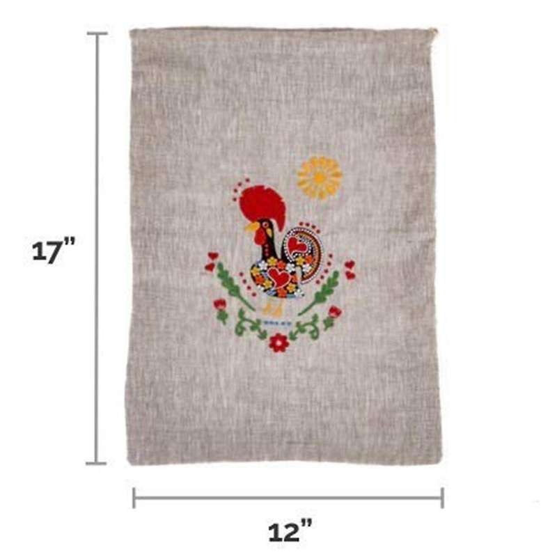 Bread Bags, Embroidered Set Of 2 Reusable Bread Bags for Homemade Bread with Drawstring- Sourdough