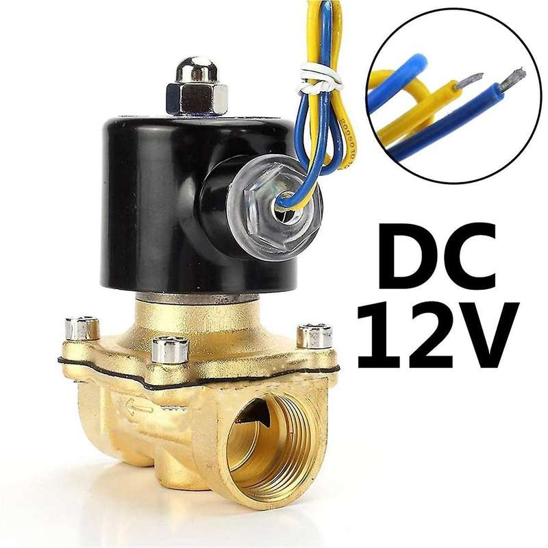 Brass Electric Solenoid Valve, 1/2Inch 12V Air Valve for Water,Air, Natural Gas, Fuel Electronic Pip