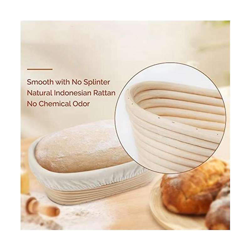 Bread Baking Set, Oval Bread Fermentation Basket, with Flour Mixer Accessories, Used for Kitchen Mak
