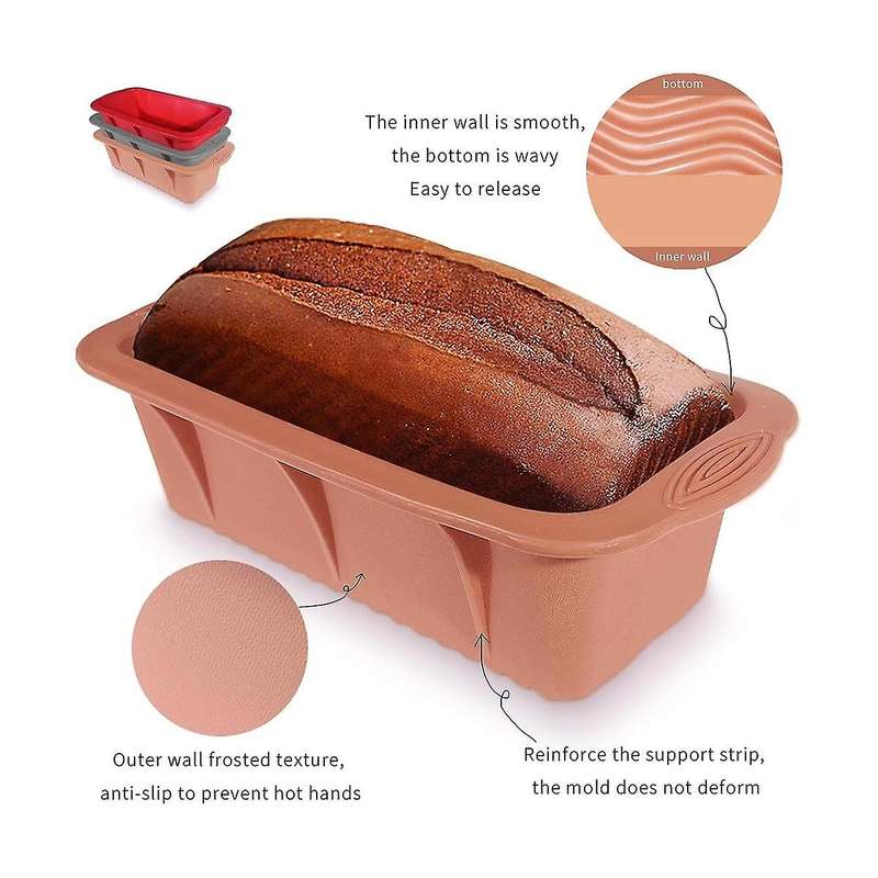 Bread Pan Loaf Pan Silicone for Baking Silicone Bread Loaf Pan for Homemade Cakes, Breads, Meatloaf