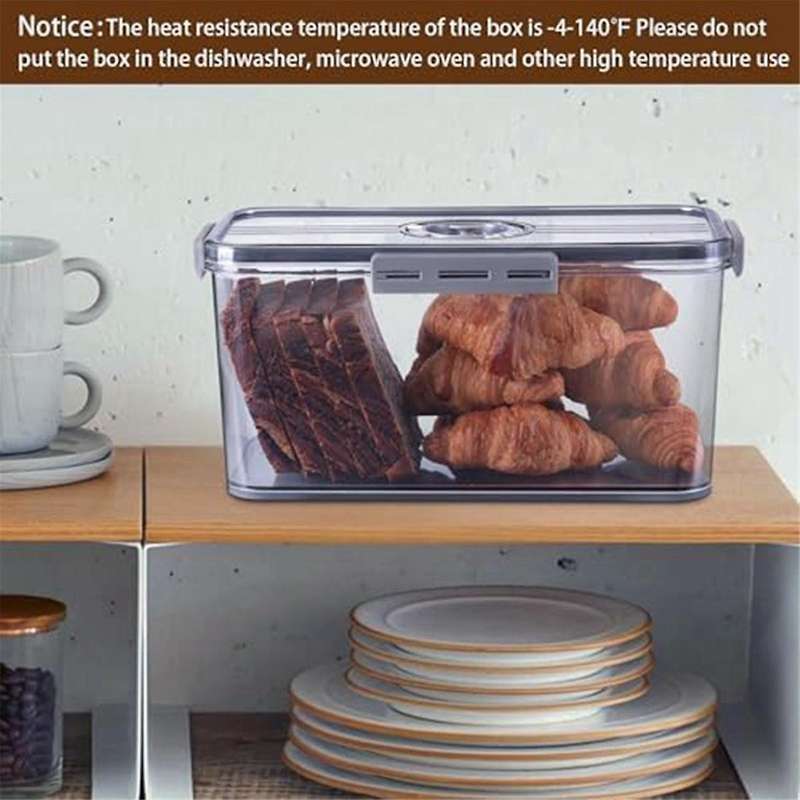 Bread Box Airtight Bread Boxes for Kitchen Counter, Time Recording Bread Storage Container with Lid,