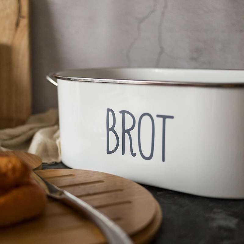 Bread Box Metal Bread Storage Box with Bamboo Cover As Cutting Board Kitchen Storage Container Suita