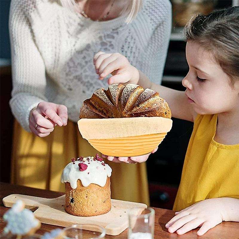 Bread Proofing Basket SET of 2 with Kit-Round and Ovel Bread Baking Bowl -Bread Lame- Dough Scraper