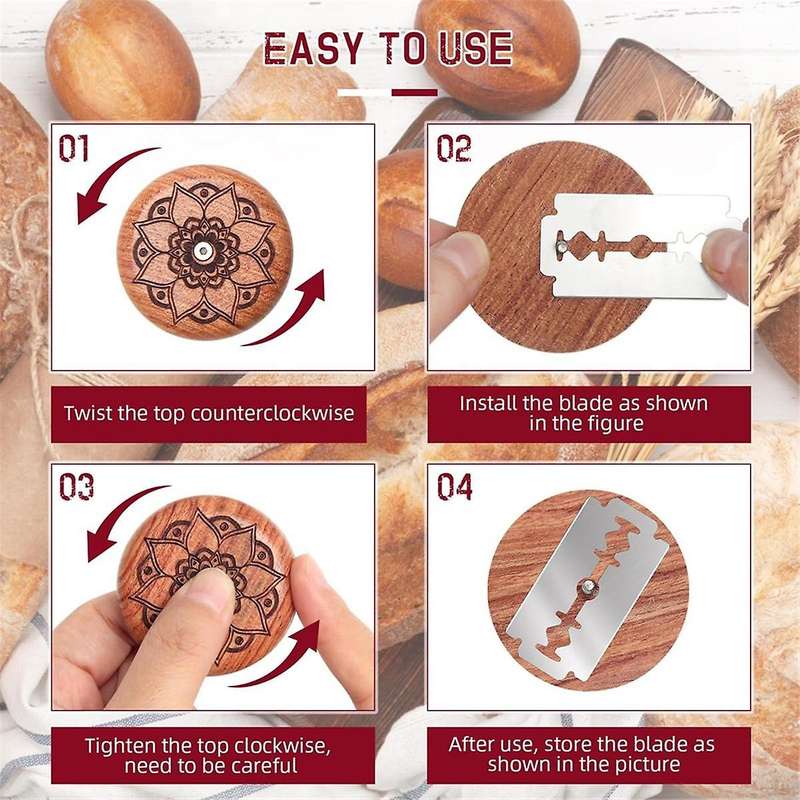 Bread Scoring Tool, Bread Lame Cutter for Sourdough Bread Lame Wooden Bread Lame Dough Scoring Tool