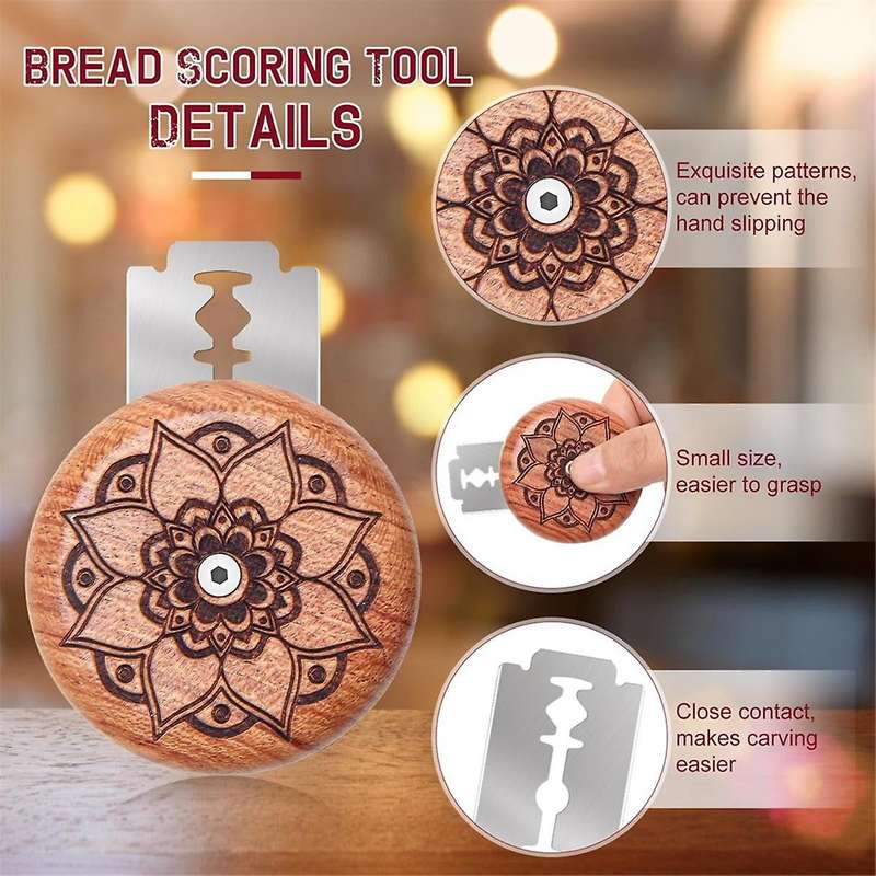 Bread Scoring Tool, Bread Lame Cutter for Sourdough Bread Lame Wooden Bread Lame Dough Scoring Tool