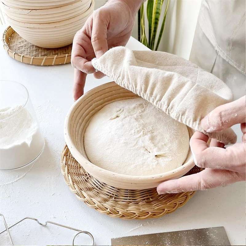 Bread Protection Basket, Dough Protection Basket Round Handmade Rattan Basket, Handmade Bread Making