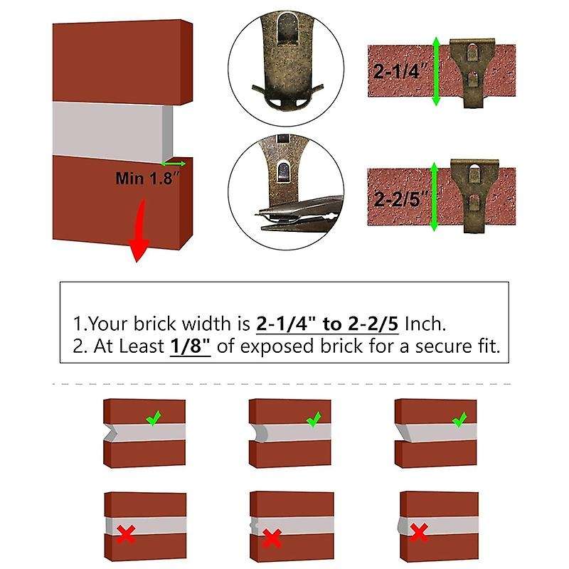 Brick Hook Clips-bricks Hook Clip for Hanging Outdoors Wall Pictures, Brick Hangers Fastener Hook Br