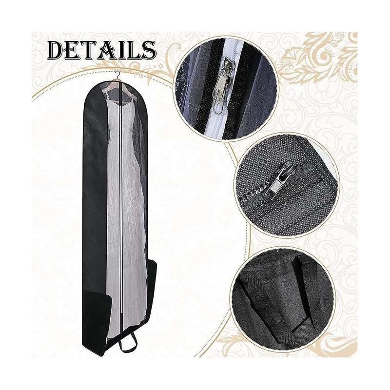 Bridal Wedding Gown Dress Garment Bag, Foldable Covers Hanging Luggage Storage with Pockets