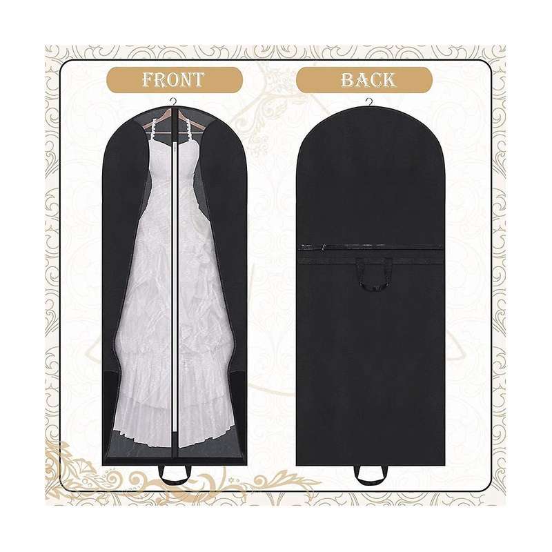 Bridal Wedding Gown Dress Garment Bag, Foldable Covers Hanging Luggage Storage with Pockets