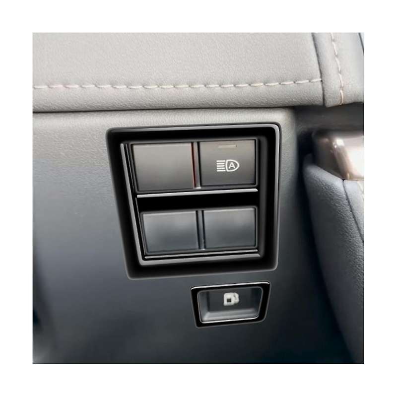 Bright Black Car Fuel Tank Headlights Switch Panel Trim Frame Cover Sticker for Alphard 40 Series 20