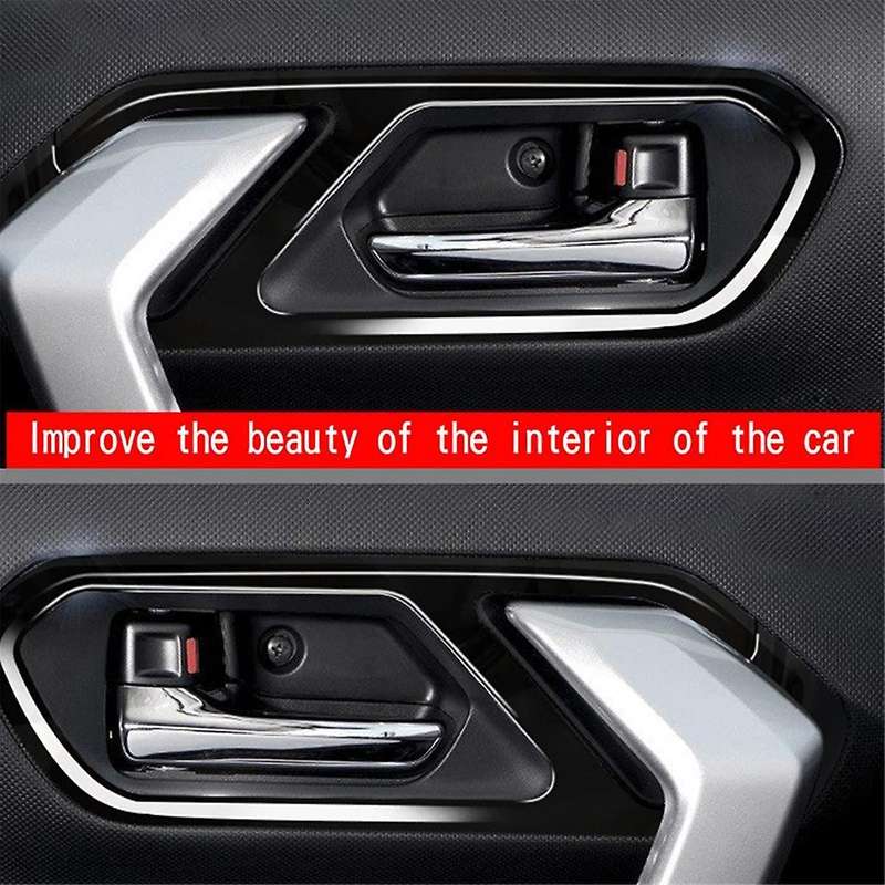 Bright Black Car Interior Door Handle Bowl Panel Frame Cover Trim Sticker for Raize/ 2020-2022