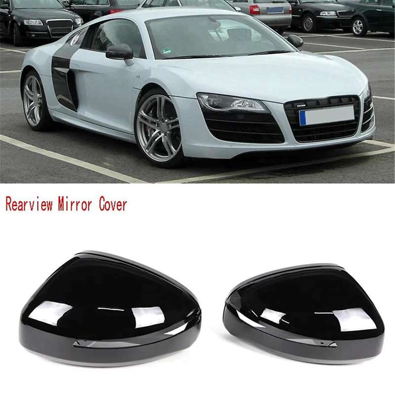 Bright Black Side Wing Door Mirror Cover Rearview Mirror Cover Cap Trim for TT TTS TT 8J MK2 R8 42 2