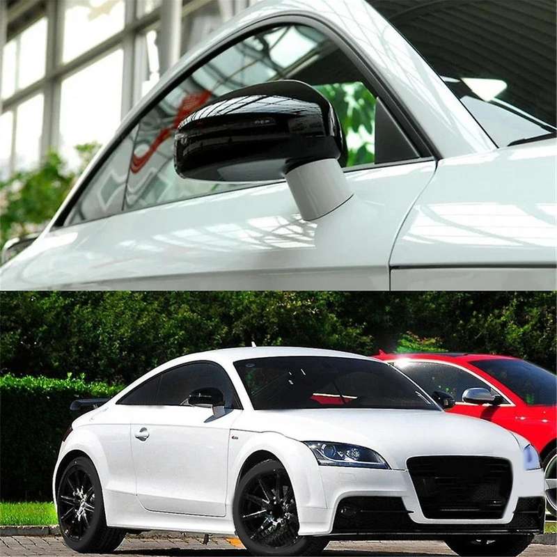 Bright Black Side Wing Door Mirror Cover Rearview Mirror Cover Cap Trim for TT TTS TT 8J MK2 R8 42 2